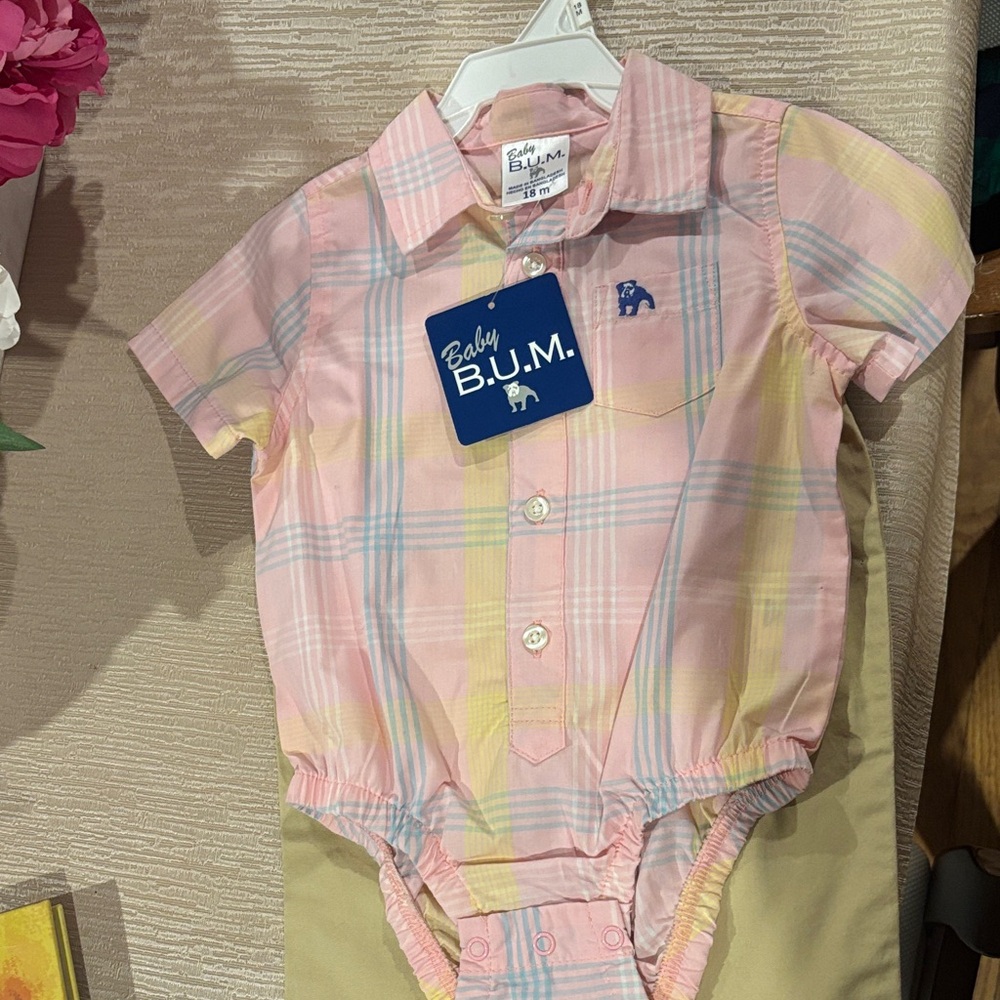 Pink and Yellow Plaid Kids Matching Set